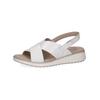 Keilsandalette CAPRICE "Caprice Sandalen Leder", Damen, Gr. 37, weiß (weiß lack), Leder, casual, Schuhe