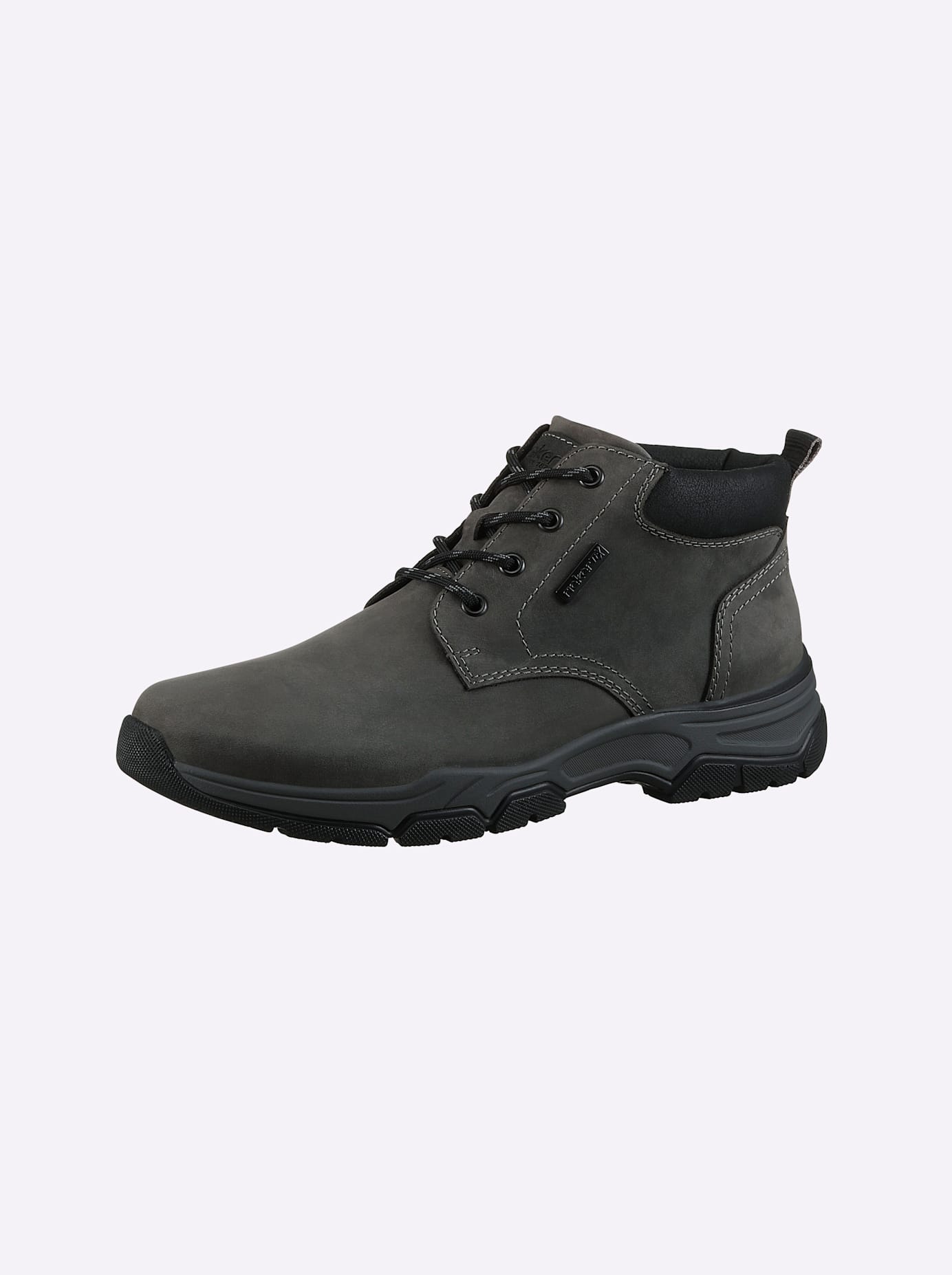 Stiefelette RIEKER, Herren, Gr. 43, grau (anthrazit), Lederimitat, Schuhe