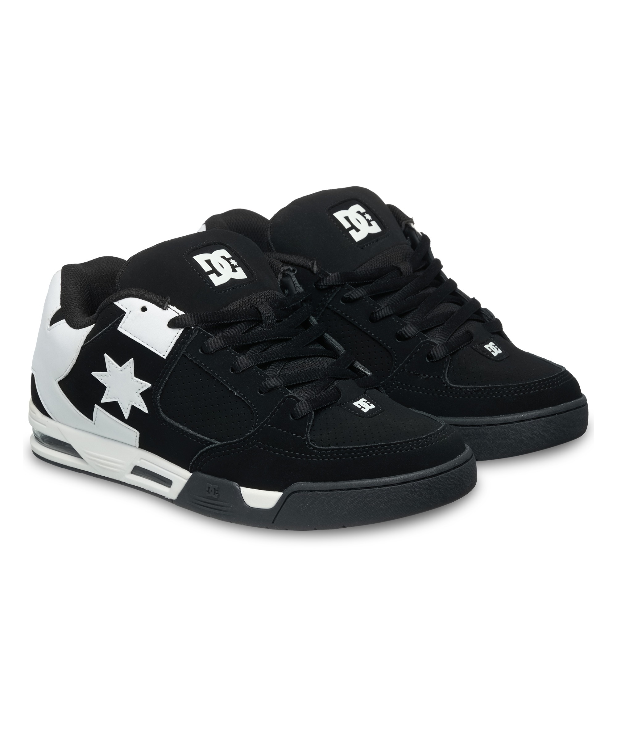 Sneaker DC SHOES "DC COMMAND", Gr. 45, schwarz, weiß, Leder, Synthetik, Schuhe