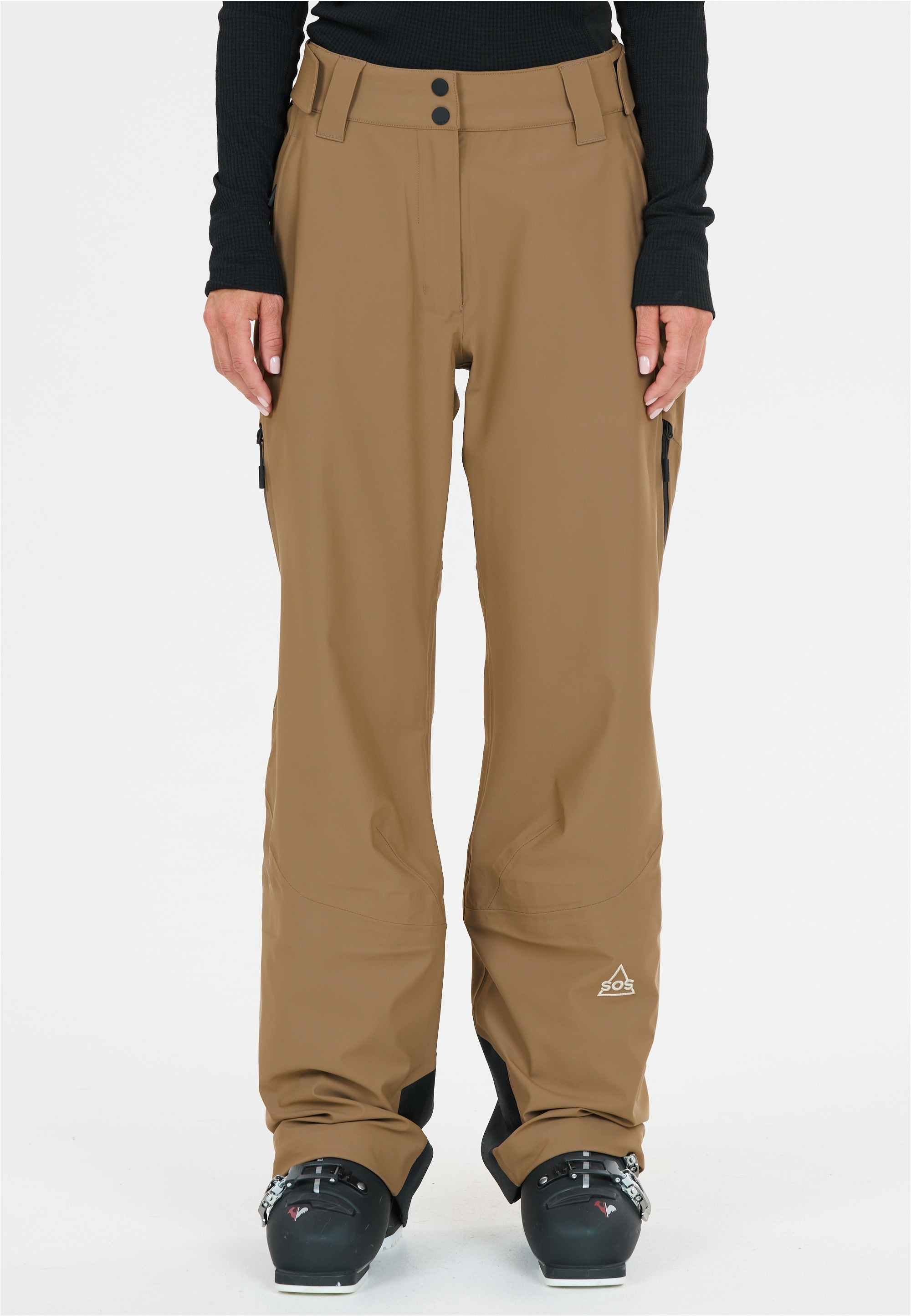 Skihose SOS "Hoverla", Damen, Gr. M, US-Größen, schwarz, 77% Polyamid, 23% Elasthan, unifarben, Casual, lang, Hosen, mit hoher Wasserdichte und Atmungsaktivität