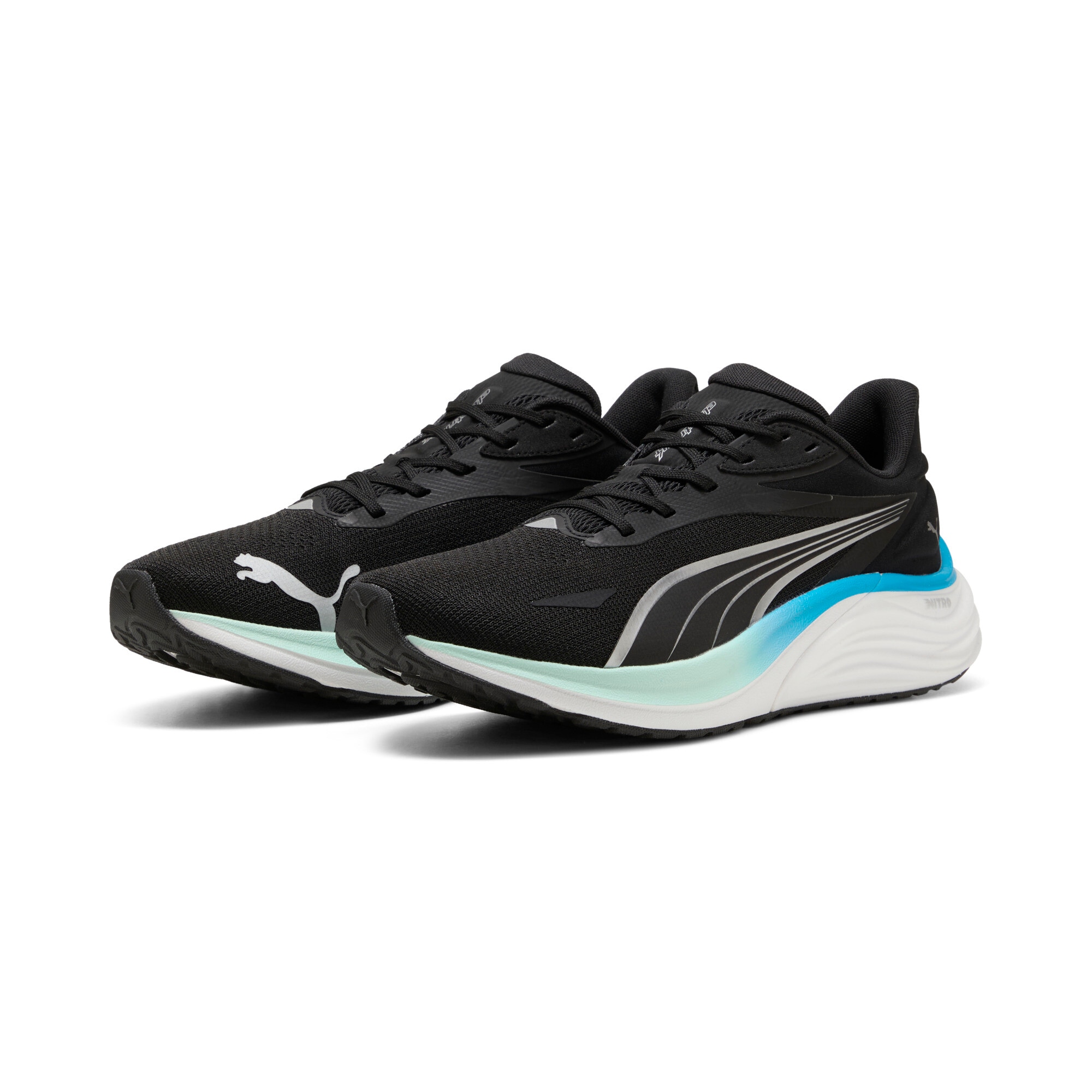 Laufschuh PUMA "ELECTRIFY NITRO 4", Gr. 41, schwarz (puma schwarz, mint melt, speed blau), Schuhe Image