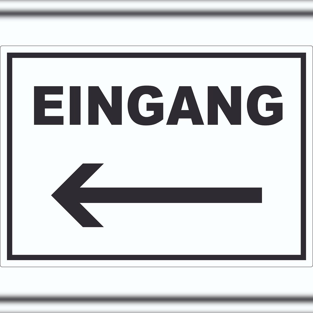 HB-Druck Eingang Aufkleber mit Pfeil nach links A5 (148x210mm) Image