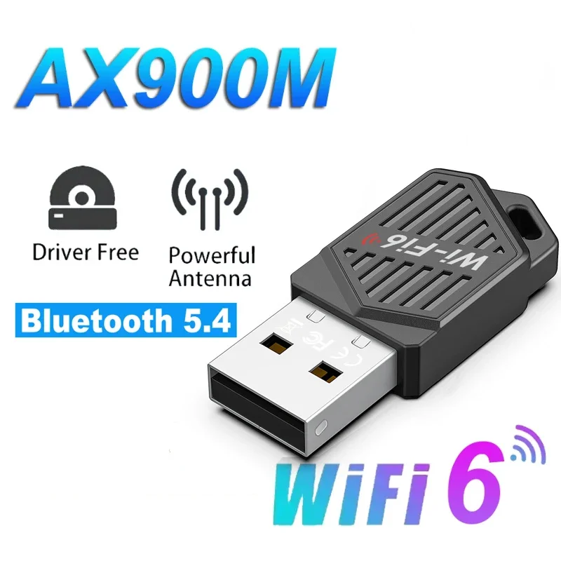 900Mbps USB WiFi 6 BT 5.4 Adapter 2in1 Dongle AX900 Dual Band 2.4G&5GHz USB WiFi Network Card Wireless Wlan Receiver DRIVER FREE