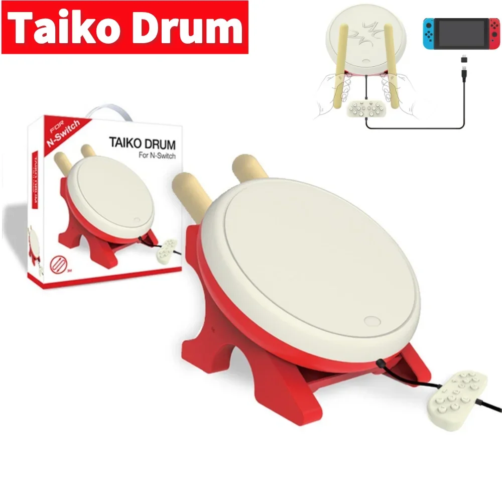 Taiko-Trommel mit Trommelstock für Nintendo Switch Taiko No Tatsujin Master Videospiele, kabelgebundenes Taiko-Trommelspielzubehör