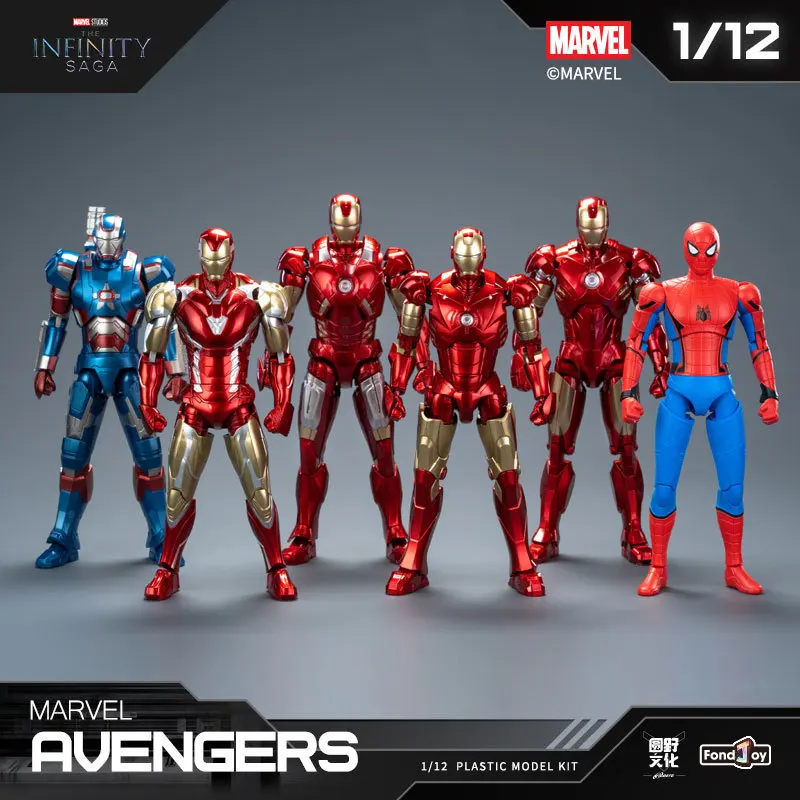 16cm Original Iron Man 1/12 Iron Patriot Spider Man Mark85 Marvel Avengers Assembled Action Figure Collect Toy Gift