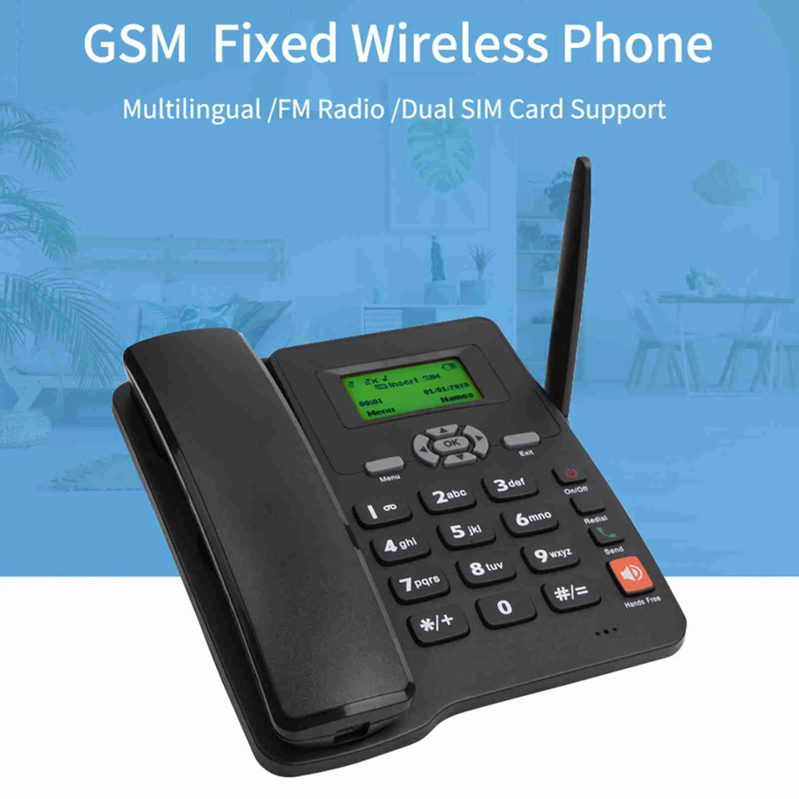 Schnurloses Telefon, Quadband-GSM-Telefon, 2G-Netzwerk für Unternehmen oder Familien, drahtloses Telefon, festes drahtloses Telefon, SIM-Kartentelefon