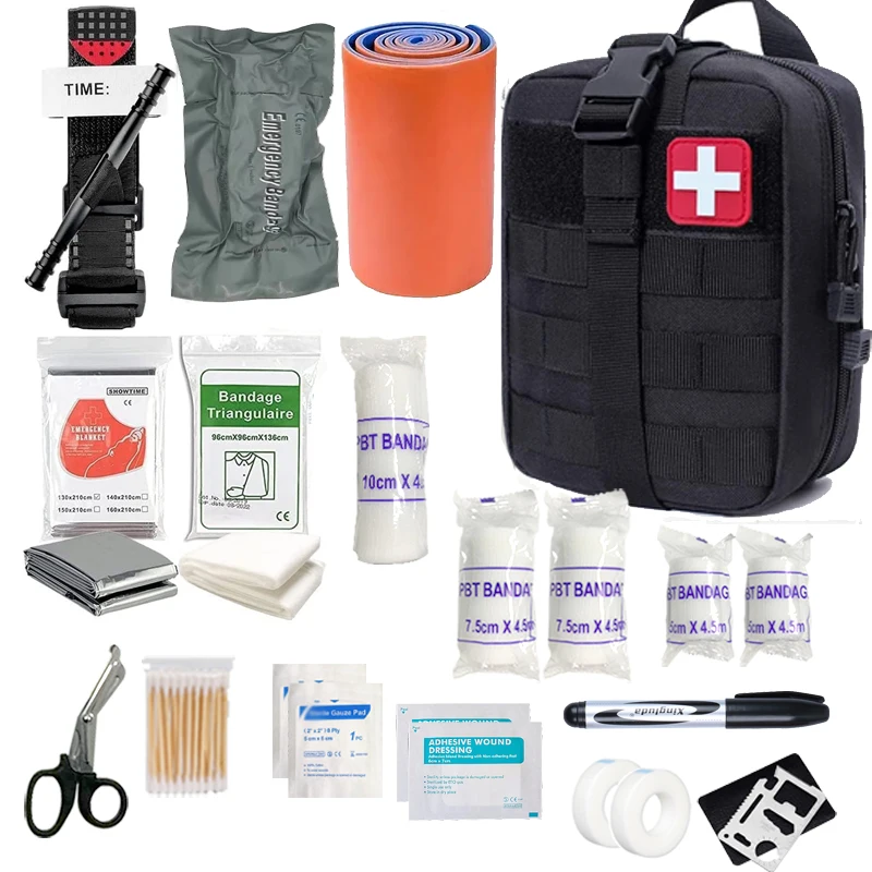 70 Stück IFAK Erste-Hilfe-Set mit Tourniquet, EMT IFAK Medizinisches Set, Notfall-Überlebensrucksack, Campingausrüstungszubehör Image