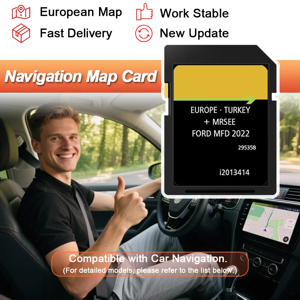 Für Ford MFD Auto Navigation Karte GPS Karte Europa Neueste 2022 Sat Navi SD Karte Fiesta Kuga