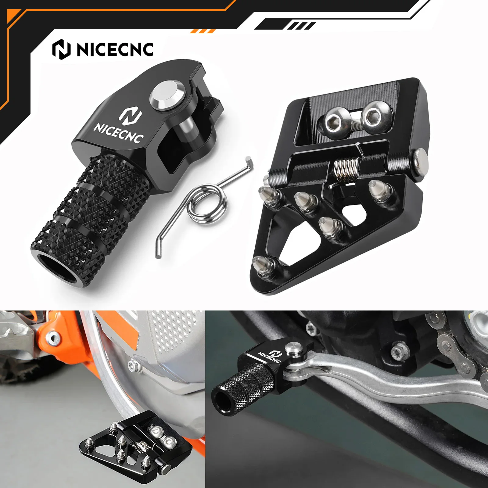 NICECNC 2017–2024 für KTM EXC 300 TPI für Husqvarna TE 300 300I GasGas verstellbare Schalthebelspitze und klappbare Bremspedalspitze Image