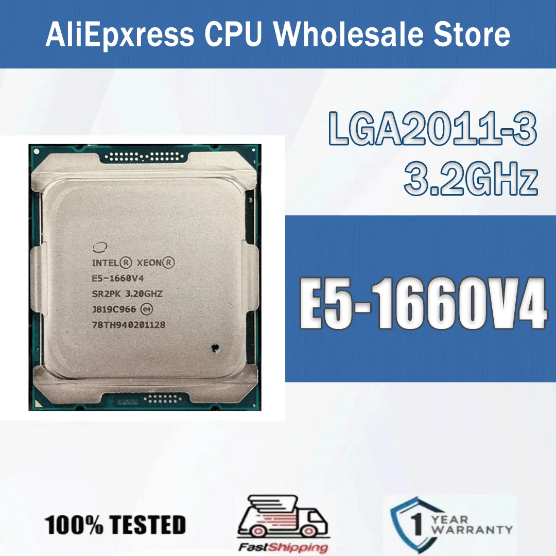 Intel Xeon E5-1660V4 3,20 GHz 8 Kerne 20 M E5-1660 V4 Computer CPU Prozessor Server E5 1660V4 SR2PK Paket LGA2011-3 Image