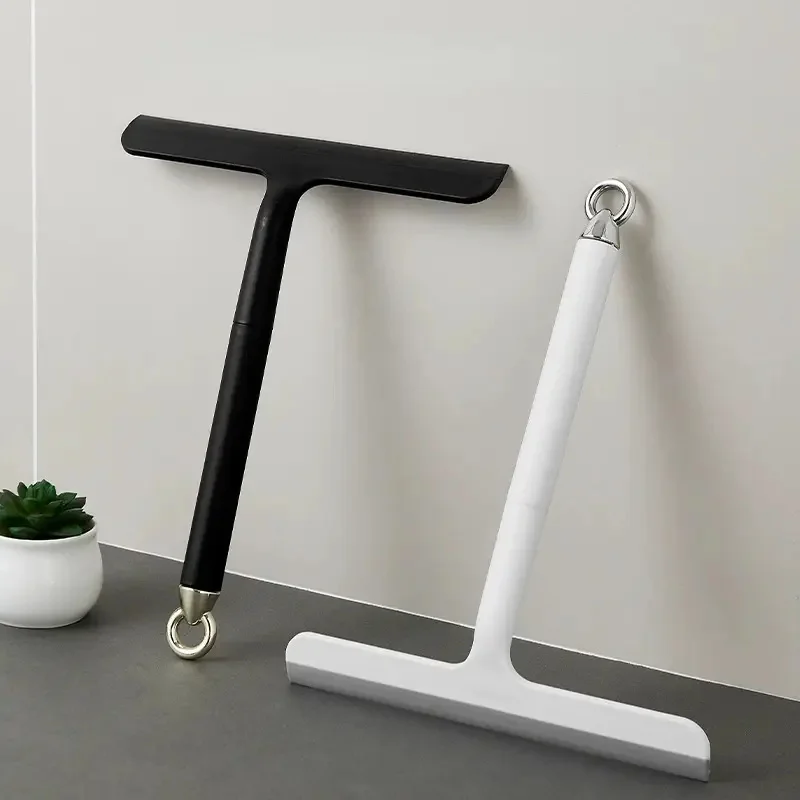 Robuste Glas- und Oberflächenreinigungsbürste, Schaber, Kunststoff, Silikon, geeignet für Badezimmer, Küche, Dusche, Spiegel, Fliesenreiniger Image