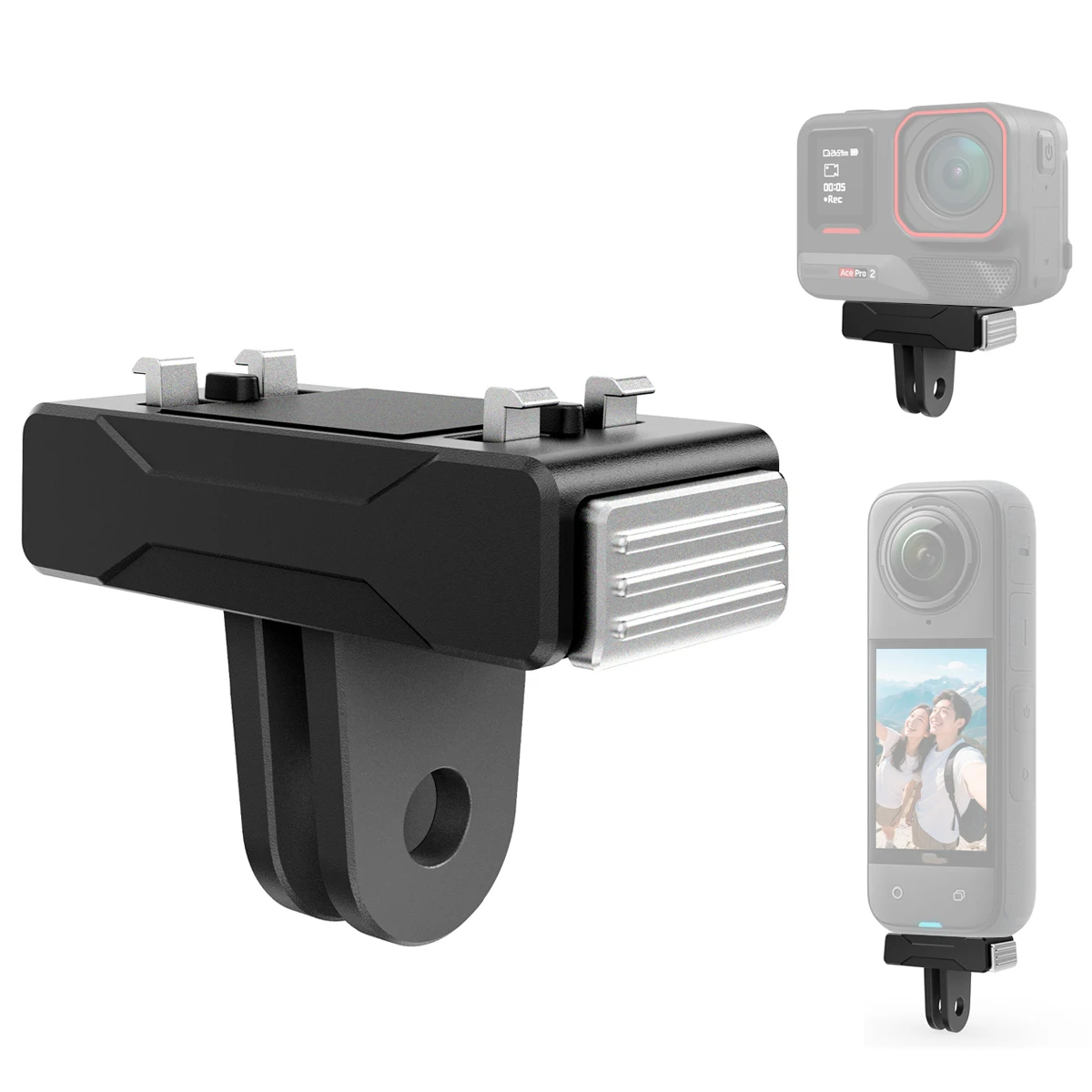 Magnetische Adapterhalterung für insta360 X5/Ace Pro/Ace Pro 2, leichte Basis mit Anti-Rutsch-Pad, werkzeuglose Installation Image