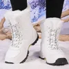 Schnee frauen Stiefel Mode Schuhe Frauen Lace Up Frauen Schuhe 2025, Trend Warme Stiefeletten Plus Größe Botas Mujer Winter damen Stiefel