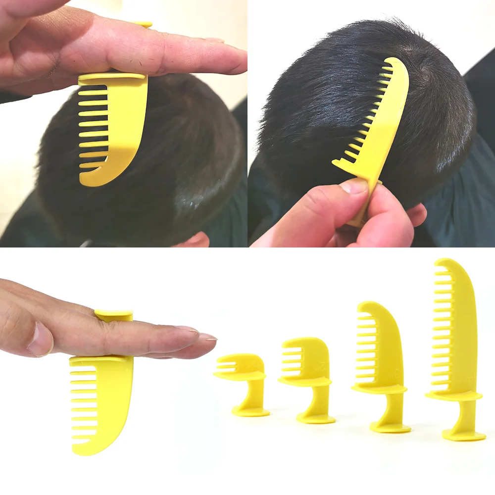 4-teiliges Werkzeugset für Haarschnitt-Vorlagen, universelles Haarschnitt-Styling-Lineal, Friseurartikel, Haarschnitt-Kammführung, praktisches Trimmen Image