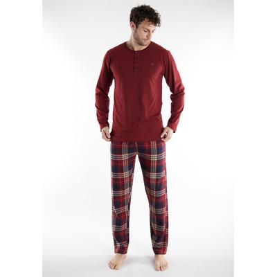 Schlafanzug TOM TAILOR "Rhodos", Herren, Gr. 50 (M), rot, mittel, karo, Obermaterial: 100% Baumwolle, casual, Homewear-Sets Image