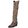 Bikerboots LAZAMANI "Lazamani Stiefel Leder", Damen, Gr. 38, braun (leopard), Leder, casual, Schuhe