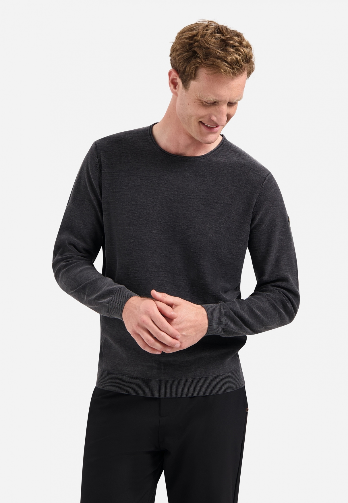 Rundhalspullover NO EXCESS "No Excess Rundhalspullover von Timeless Basics", Herren, Gr. 3XL, schwarz, 100% Baumwolle, Pullover Rundhalspullover