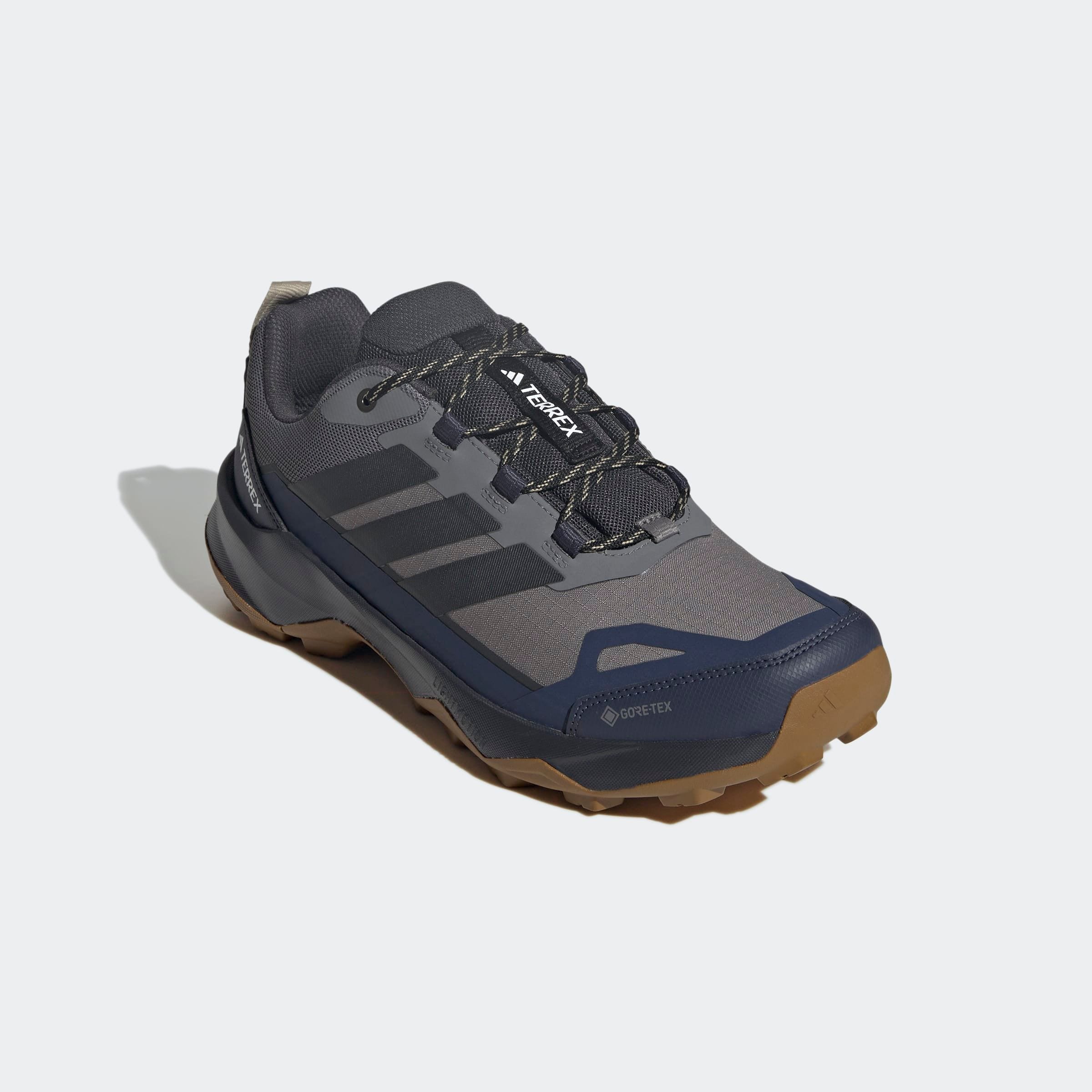Wanderschuh ADIDAS TERREX "SKYCHASER AX5 GORE-TEX E", Gr. 43, grau four, carbon, shadow navy, Synthetik, Textil, Sportlich, Schuhe, wasserdicht