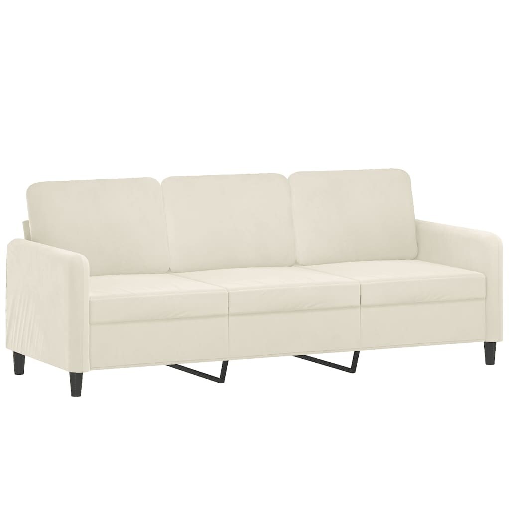 vidaXL 3-Sitzer-Sofa Creme 180 cm Samt Image