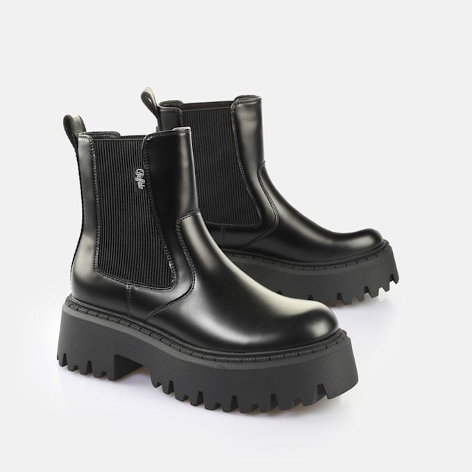 Buffalo Aspen Chelsea Damen Schwarze Stiefel Image