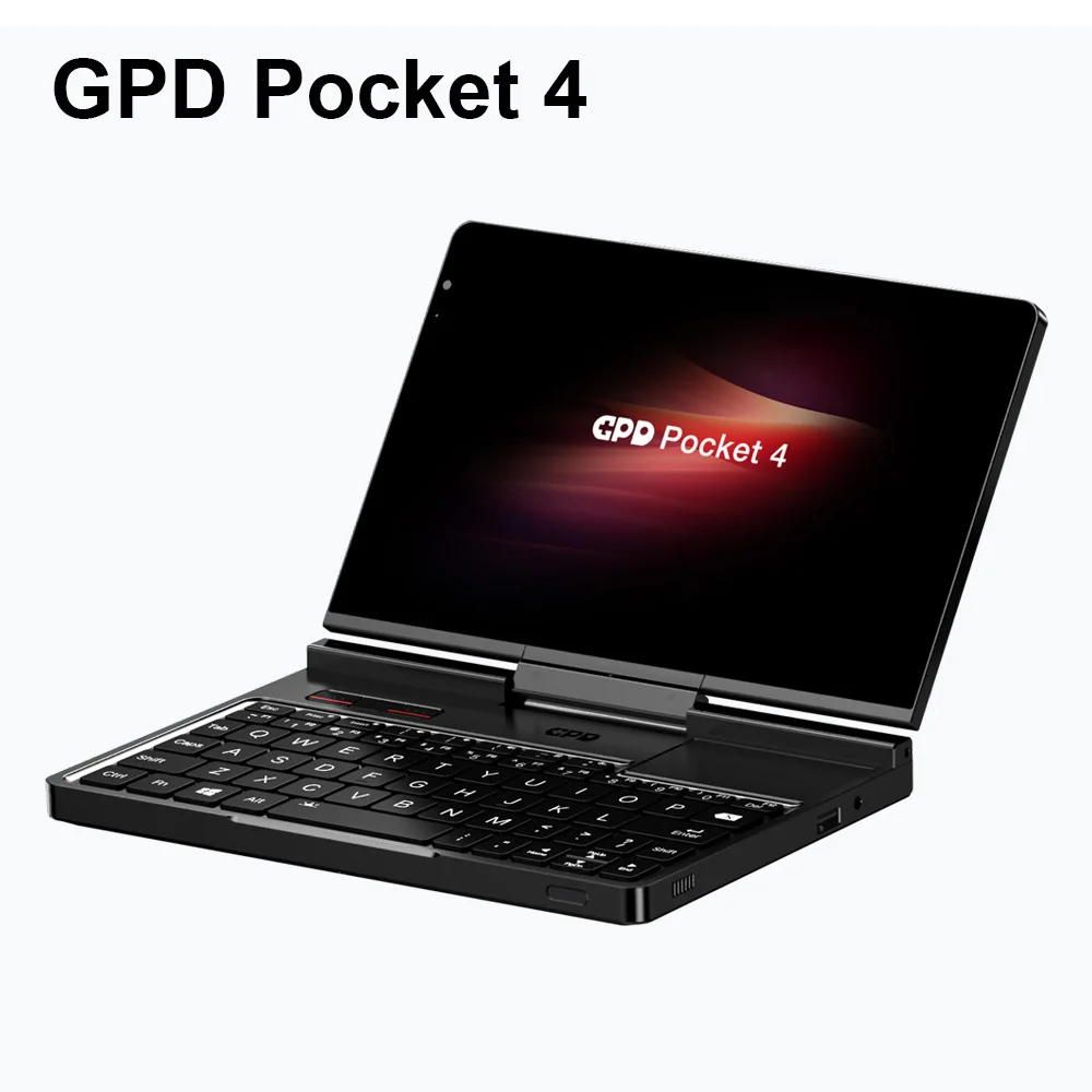 2025 Original GPD Pocket 4 8.8 pouces AMD AI 9 HX 370 64 Go de RAM Mini PC portable 2 To NVMe retourné 180 ° Ordinateur portable pour les entreprises