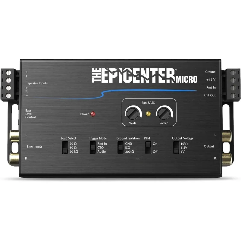 The EPICENTER Micro Bass Restoration Processor & Line Output Converter, Car Audio Compact Bass Booster W/ACR-4 Remote Control