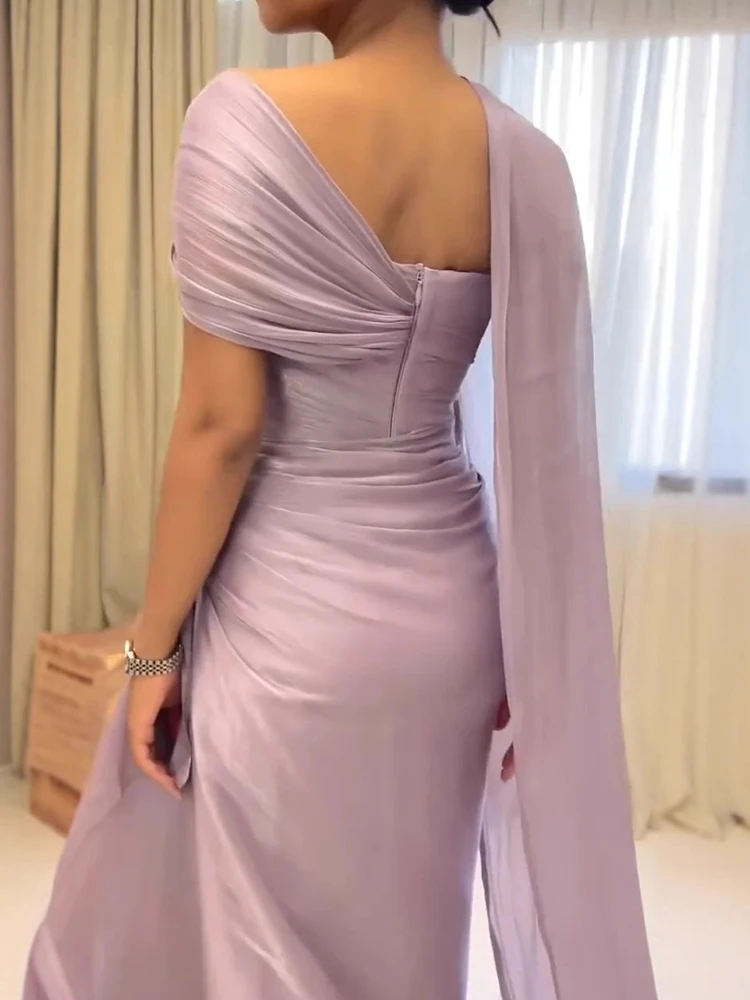 Abito da festa a vita alta senza maniche alla moda da donna Abito da sera elegante in tinta unita con scialle Abito lungo sexy irregolare sottile