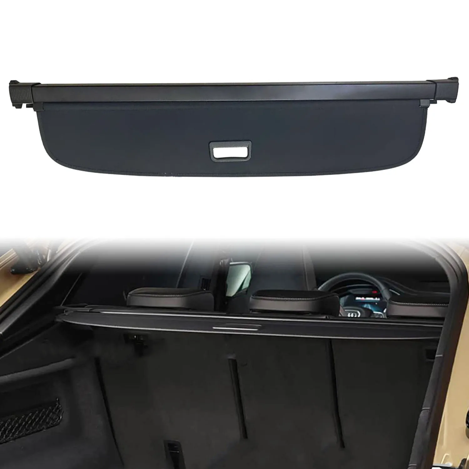 Per Audi Q8 2019 2020 2021 2022 2023 2024 Auto Retrattile Cargo Copertura Nero Baule Posteriore Ombra Bagagli Copertura di Sicurezza 1Set