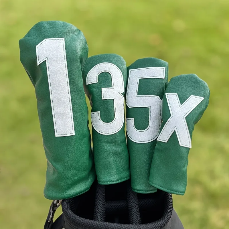 1pc/4pcs Golf Club Driver, Fairway Wood And Hybrid Head Cover With Large Number Pattern, Golf Accessories, Golf Gift