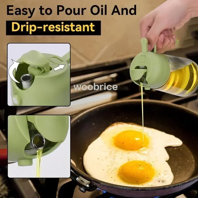 Bouteille de pulvérisation d'huile en verre de cuisine, pulvérisateur d'huile d'olive de 500ml, Camping barbecue cuisine cuisson barbecue pique-nique outils de cuisine