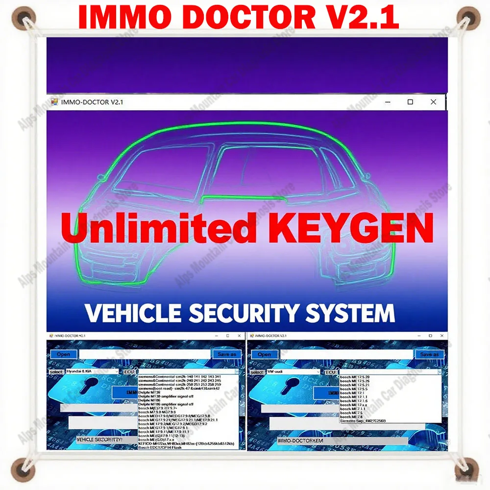 Latest Version Tools IMMO DOCTOR V2.1 Unlimited KEYGEN Multi Brand ECU Chip Tuning Software for SIM2K MT38 ME 17.9.2 MED17.9.8
