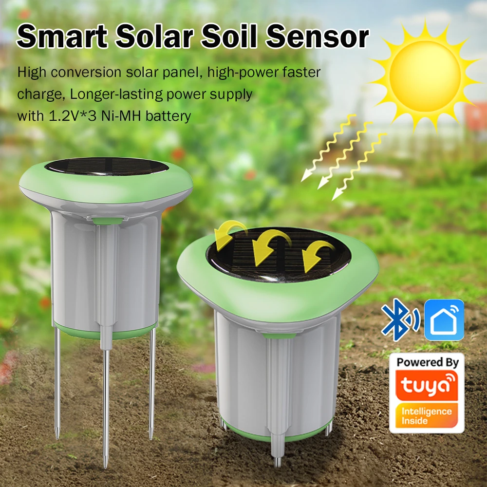 Tuya WiFi Smart Solar Boden Sensor Temperatur und Feuchtigkeit Boden Sofe Sensor IP66 Wasserdicht Boden Tester Für Haus Garten Image