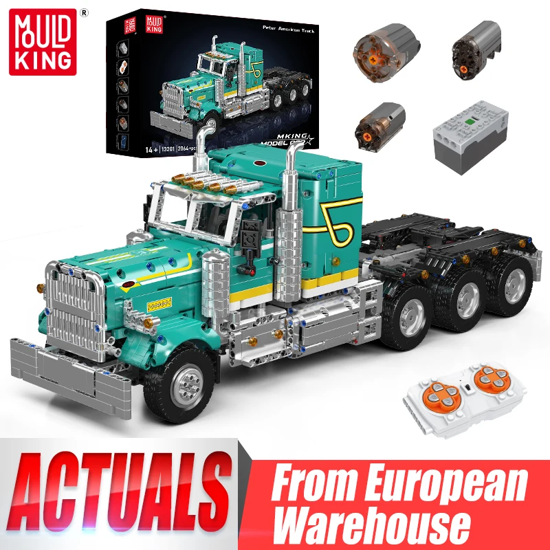 Mould King 13201 Technisches Autospielzeug RC American Truck Baustein Motorisierter Enginerring Truck Brick Set Kinder Weihnachtsgeschenk Image