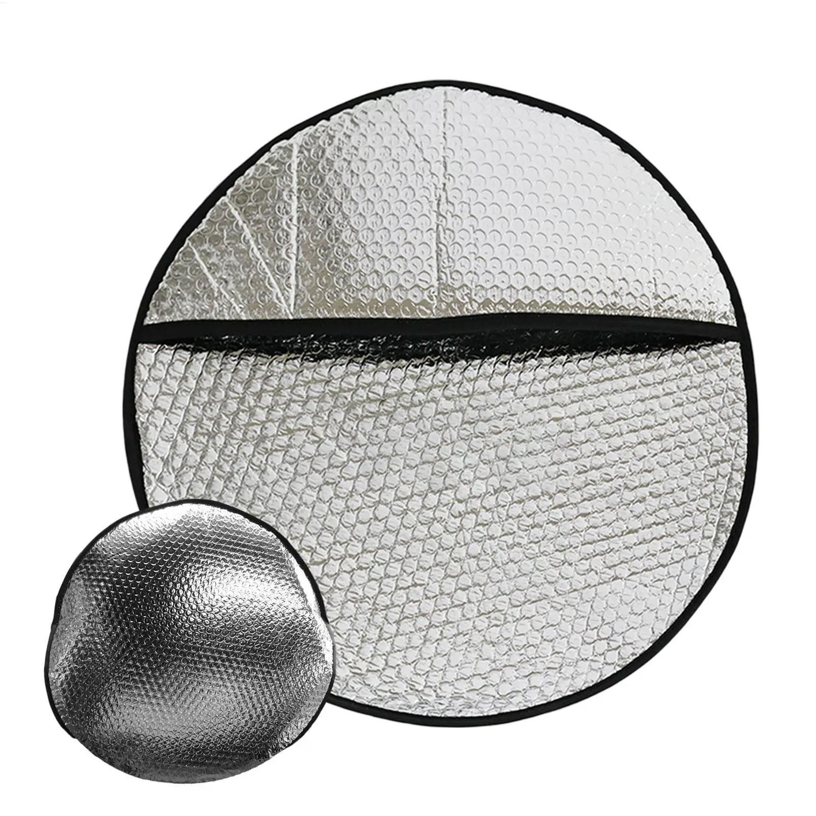 Auto Lenkrad Sonnenschutz Doppel Dicke Sonnenschutz Faltbare Anti-Uv Sonnenschutz Auto Lenkrad Abdeckung Silber Auto Liefert Image