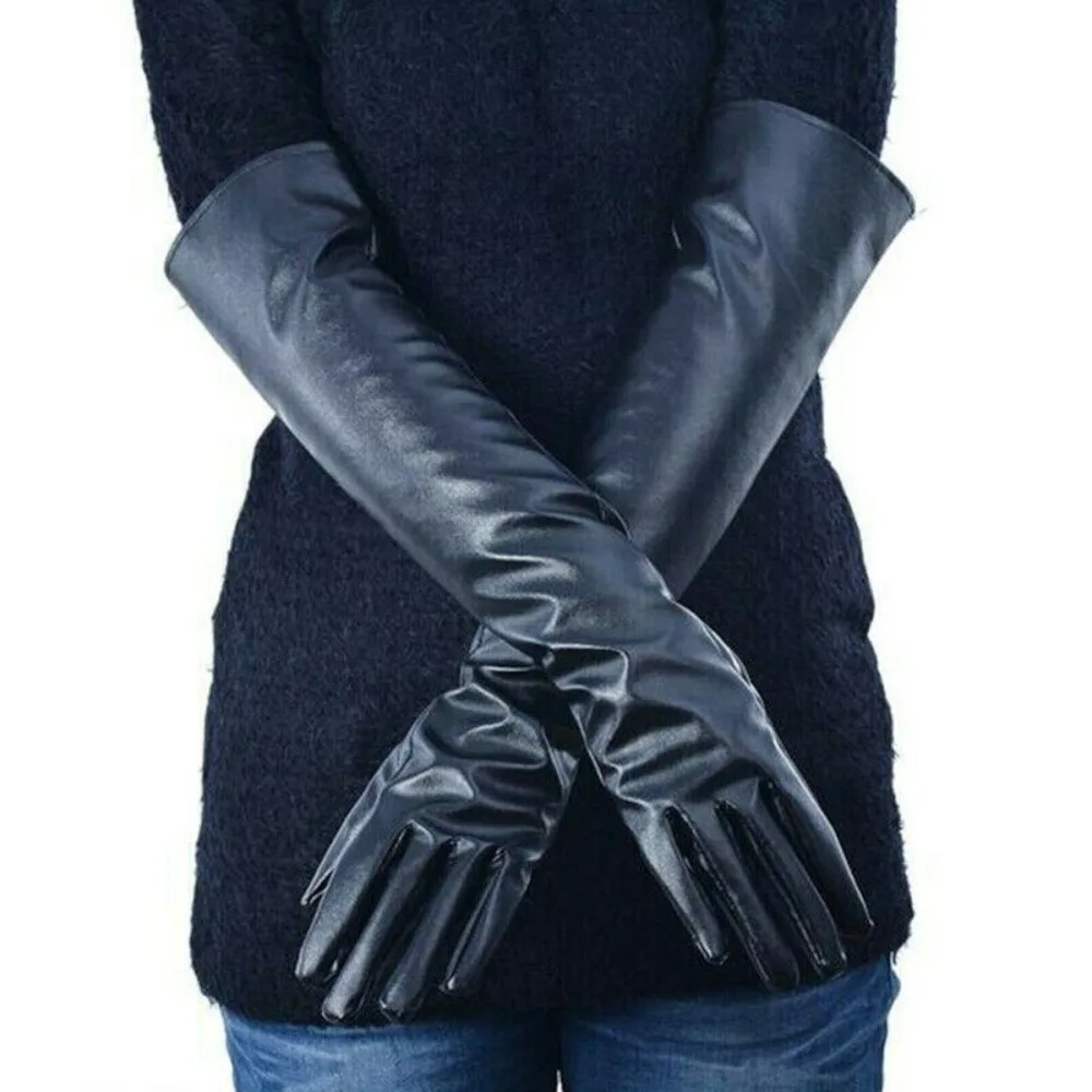 Mode Frauen Leder Handschuhe Warme Winter Lange Ellenbogen Handschuhe Abend Party Weich Gefüttert Handschuhe Hohe Qualität Leder Handschuhe