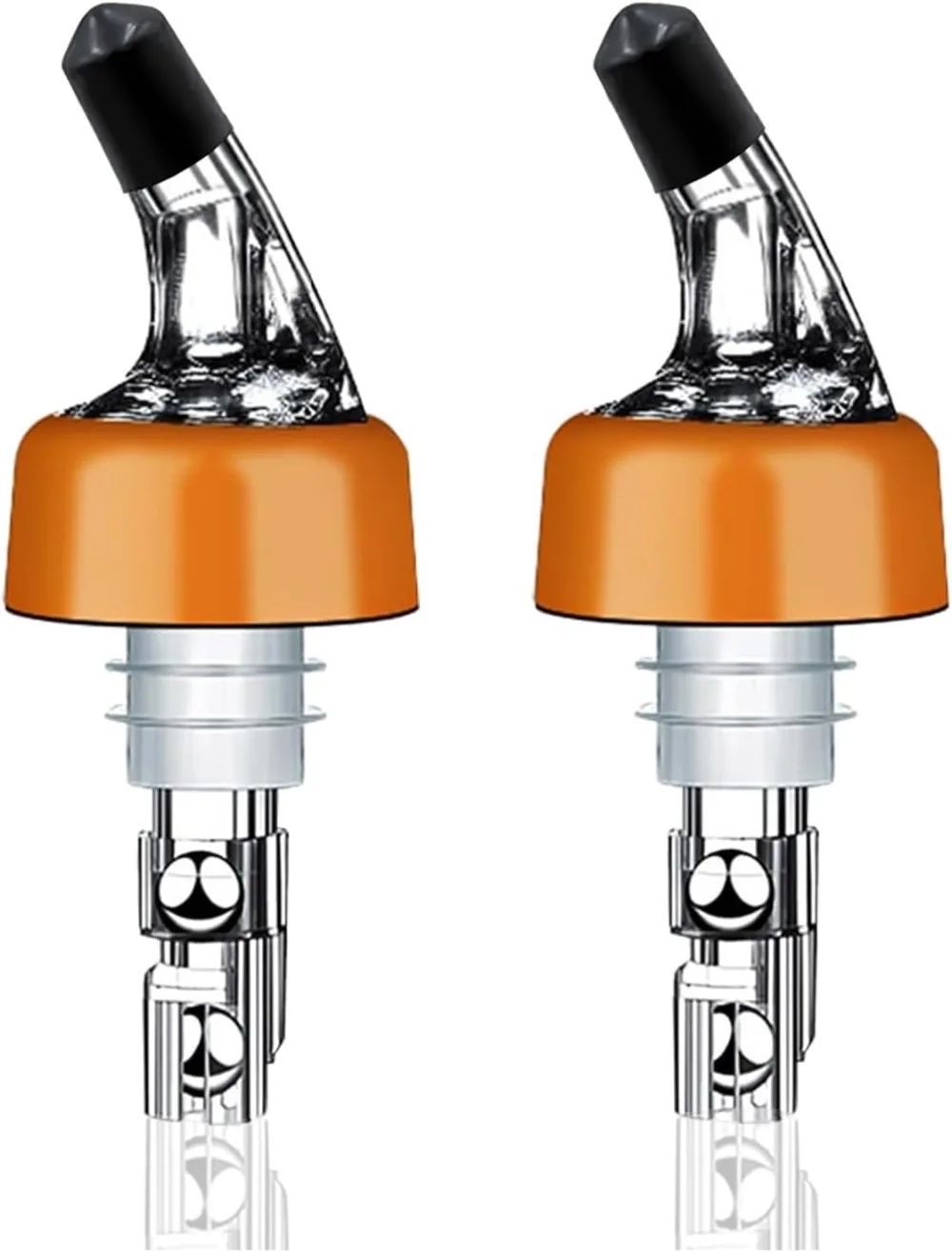 2er-Pack automatisch gemessener Flaschenausgießer mit Staubkappen, Mess-Weinauslaufspender für die Hausbar (1,0 Unzen/30 ml – 2er-Pack) Image