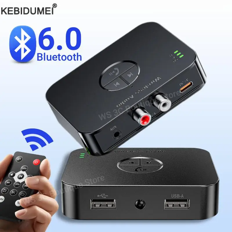 Bluetooth 6,0 Audio Receiver AUX 3,5mm RCA Optische Jack Unterstützung U-disk Wireless Audio Adapter Fernbedienung Für TV PC Lautsprecher Image