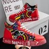 Mode Graffiti Skateboard Schuhe Männer Bequeme Rote High Top Sneakers Mann Plattform männer Vulkanisieren Schuhe Große Größe 39-48
