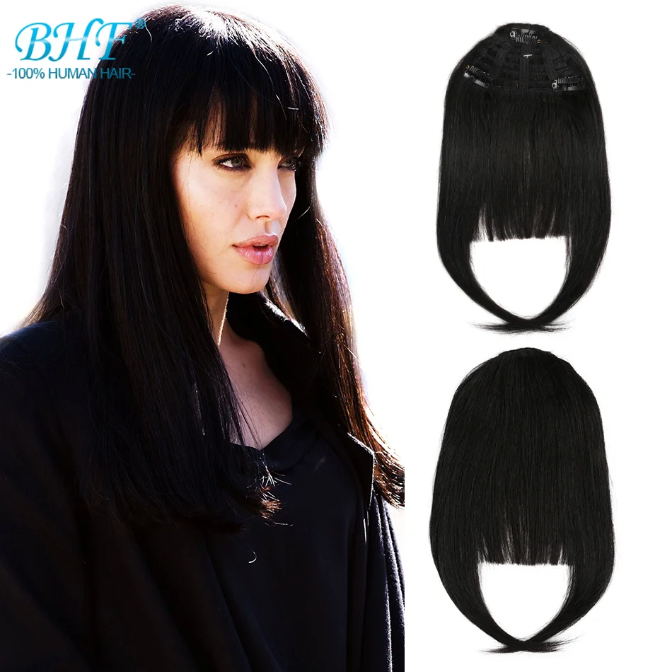 BHF Echthaar-Pony, 20,3 cm, 20 g, vorne, 3 Clips in geradem Remy-Echthaar-Fransen, alle Farben Image