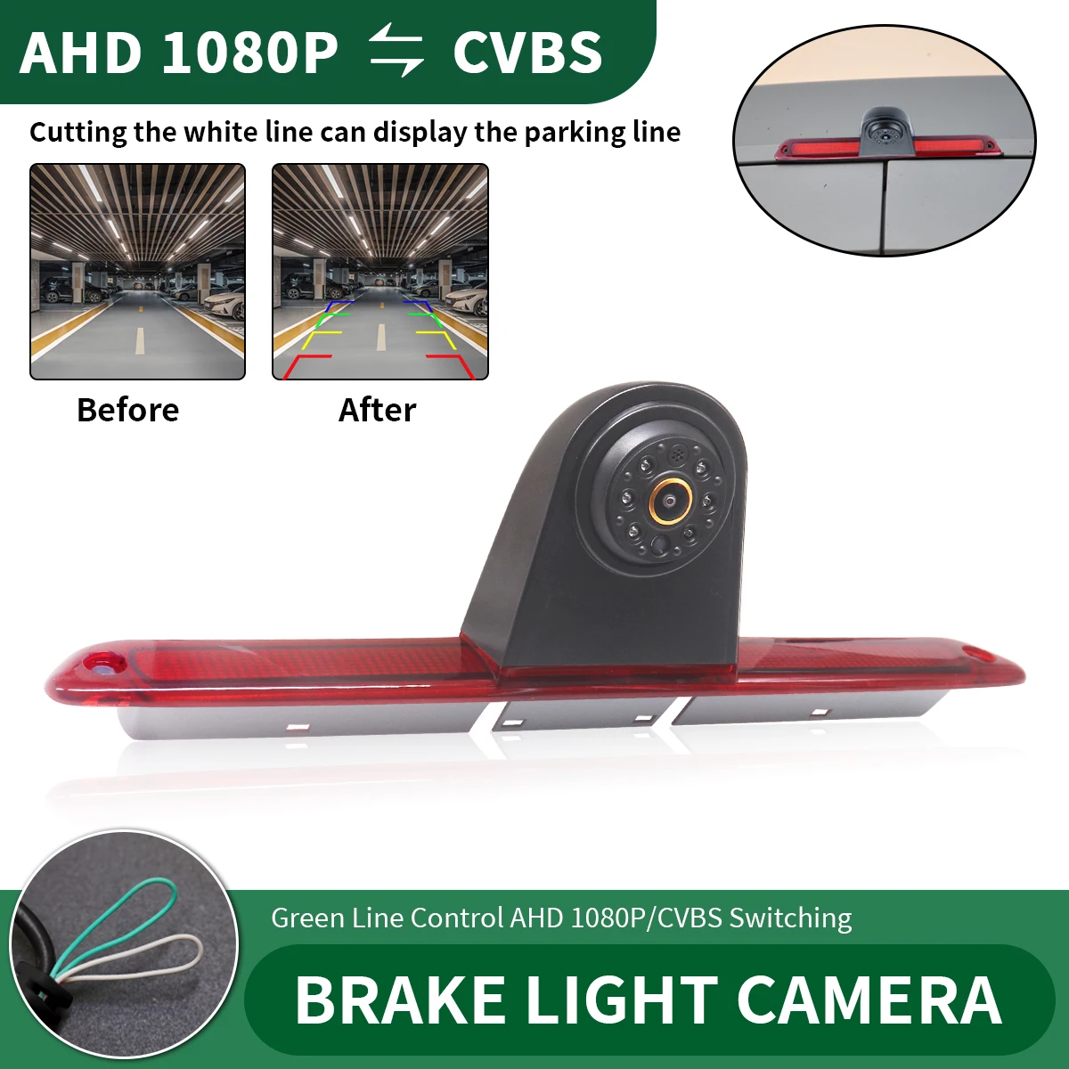 AHD 1080P Auto Bremslicht Rückansicht Kamera Für Mercedes-Benz Sprinter VW Crafter Van 2007-2018 IR nachtsicht Backup Kamera Image