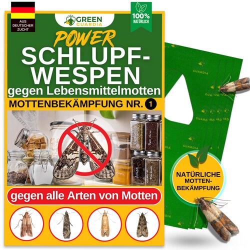 Green Guardia Schlupfwespen gegen Lebensmittelmotten: 3x Lieferungen zur Vollbehandlung / 20 Image