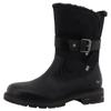 Winterstiefel MUSTANG SHOES "Bienke", Damen, Gr. 40, schwarz, Lederimitat, Textil, Basic, Schuhe, Biker Boots mit Blockabsatz und Zierriemchen