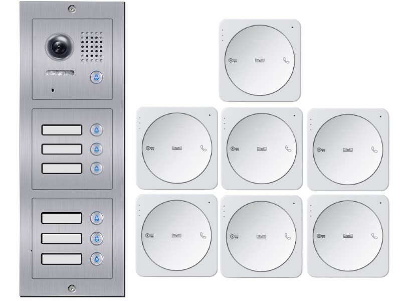 XD71A+ XD4A 7-Familienhaus Audio Türsprechanlage Gegensprechanlage 2Draht Bus-Technik Türklingel Image