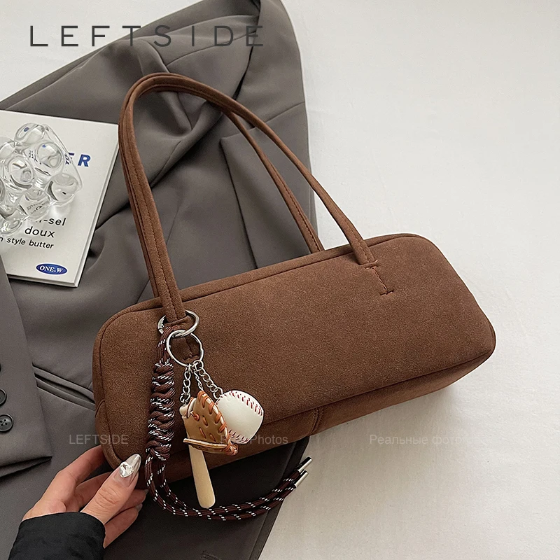 LEFTSIDE – petit sac à aisselles en Faux daim pour femmes, sac à bandoulière rétro sous les bras, sacs à main et bourses de luxe de styliste, nouvelle collection hiver 2025