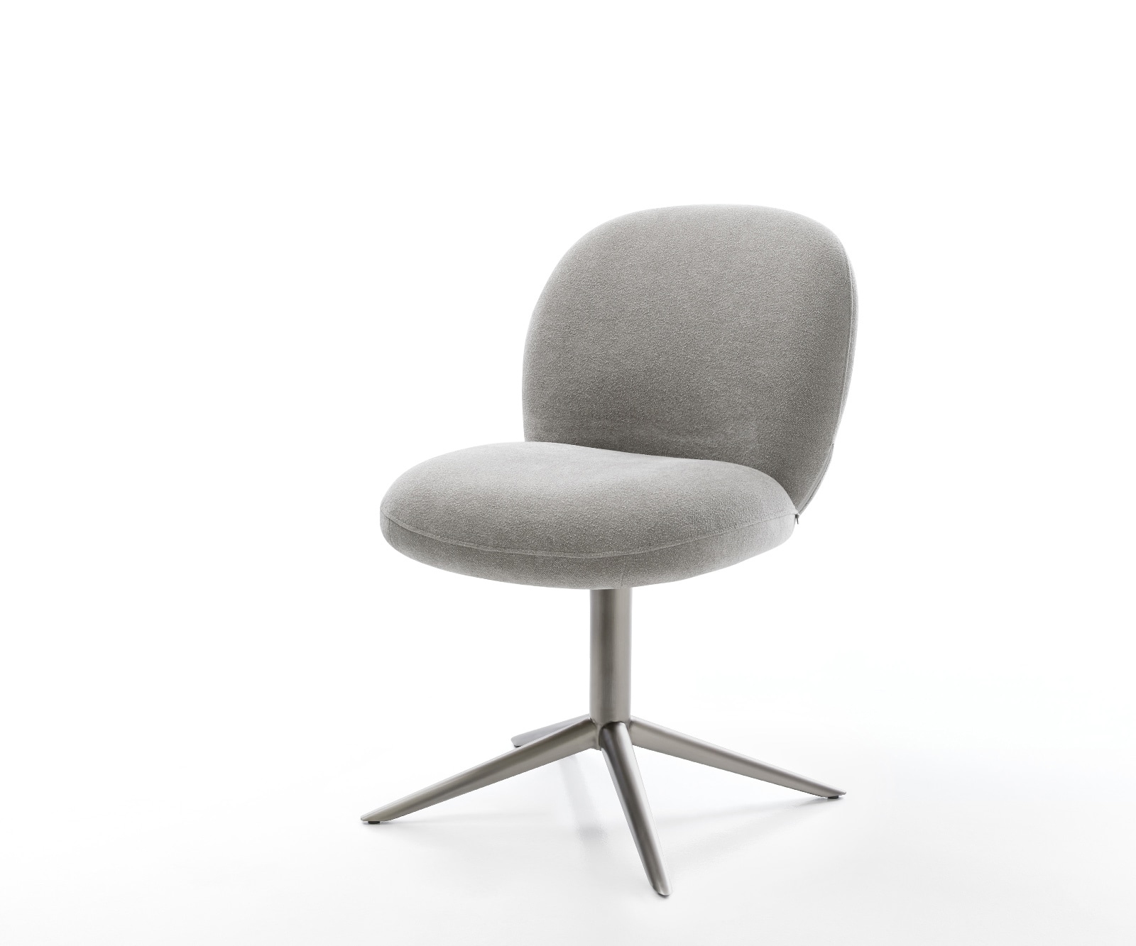 DELIFE Drehstuhl Nube-Flex Strukturstoff Soft Grau Fußkreuz Graphit 360° drehbar Wippfunktion Taschenfederkern, Esszimmerstühle Image