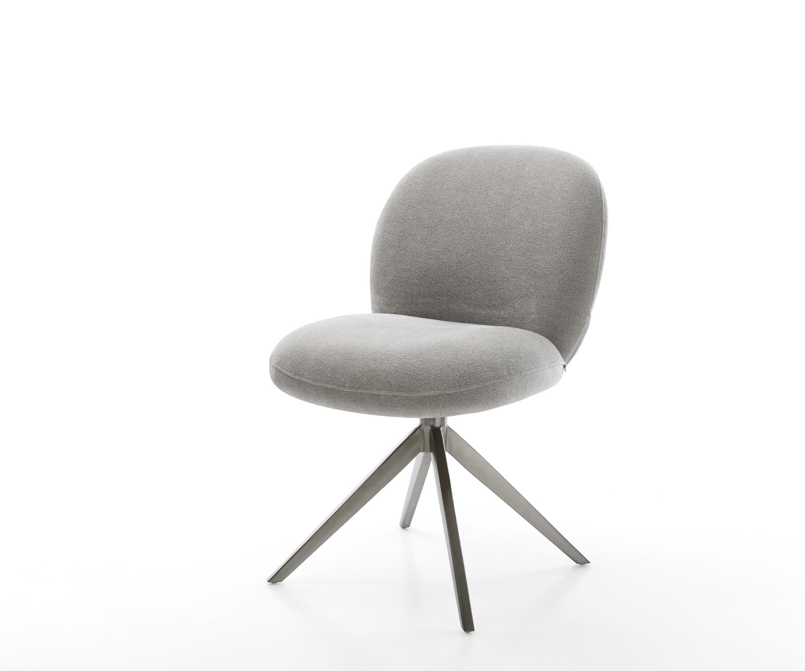 DELIFE Drehstuhl Nube-Flex Strukturstoff Soft Grau Kreuzgestell breit Graphit 360° drehbar Wippfunktion Taschenfederkern, Esszimmerstühle Image