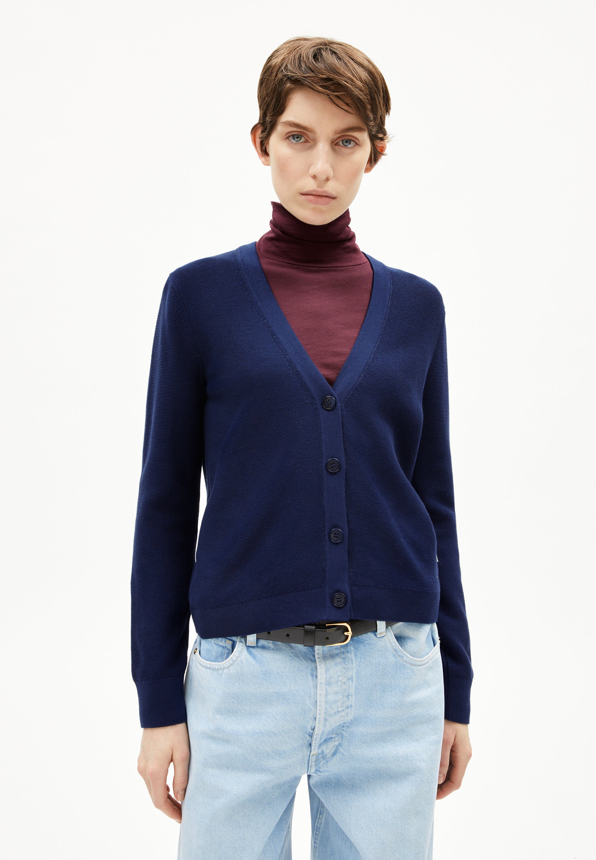 MENAAL LINKS LINKS | Strickjacke aus Bio-Baumwolle - blau (M) Image