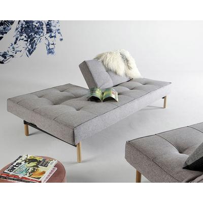 Innovation »Splitback« Klappsofa Eik Raucheiche / 550 Leather Look Faunal Black Image