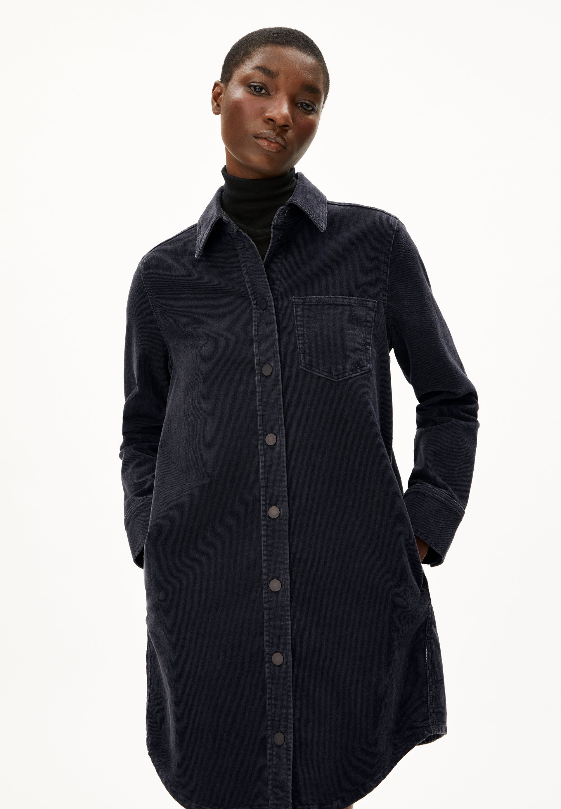 AURELEAA CORDUROY | Denimkleid aus Bio-Baumwoll Mix - anthrazit (S) Image