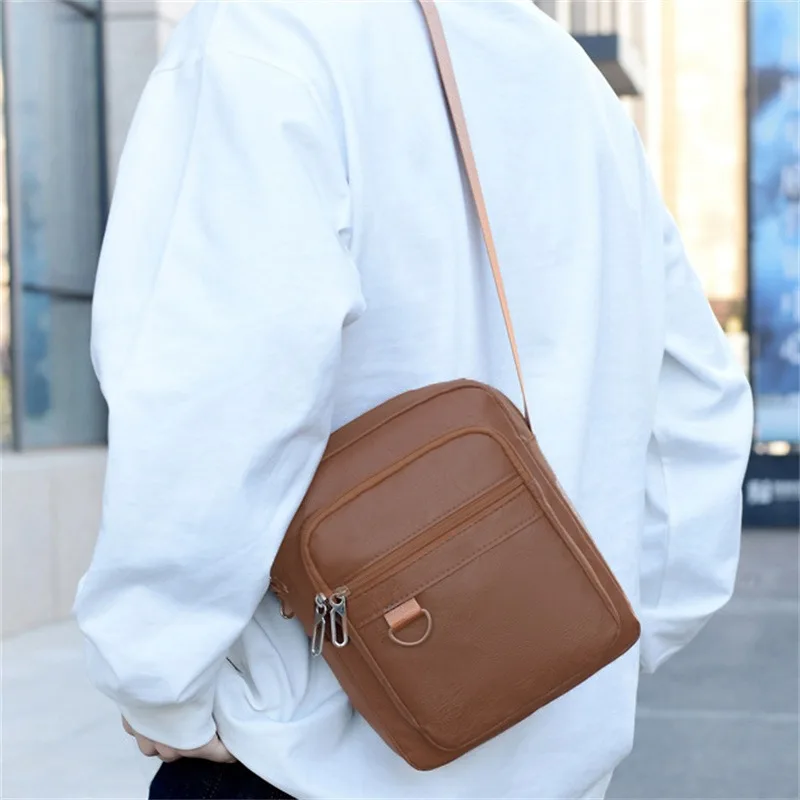 PU Leder männer Tasche Casual Neue Große Kapazität Wasserdichte Handtasche Braun Schwarz Schulter Messenger Taschen Outdoor